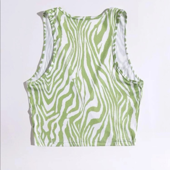 Shein green zebra striped tank - Picture 3 of 5